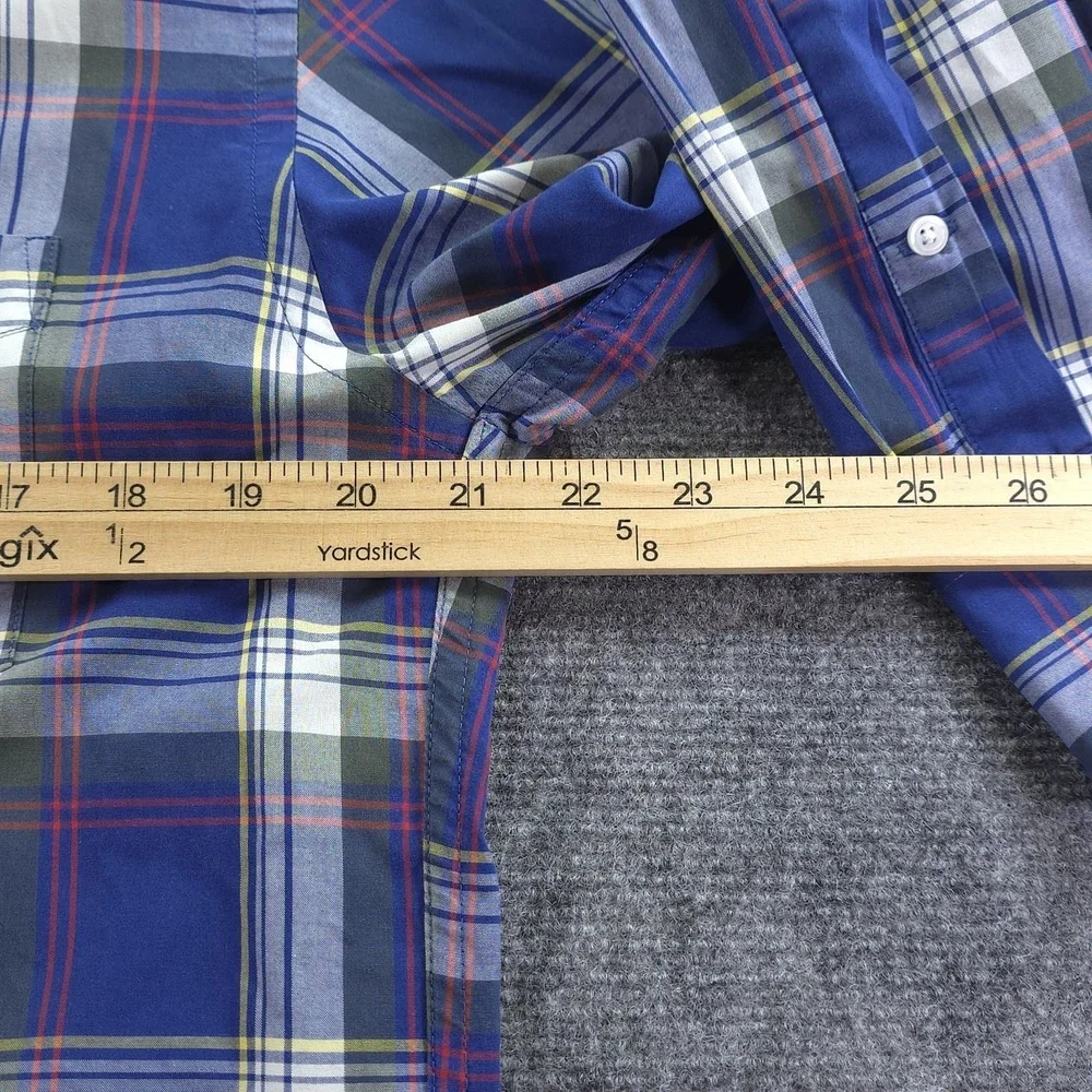 J Crew Tartan Shirt‎ Medium Blue Green Plaid Long Sleeve Button Down